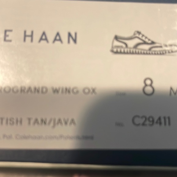 Cole Haan ZeroGrand Wing Oxford Shoe for men in size 8M. British tan Java color - Picture 3 of 6